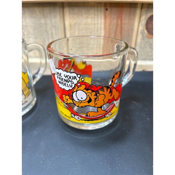 Vintage McDonalds 1978 Garfield Comic Glass Mugs Set - Picture 5 of 10